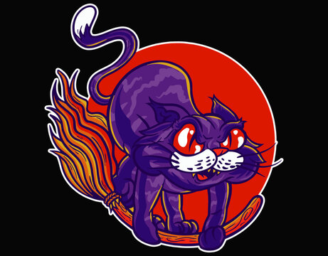 Anime Kawaii Cute Kiki JiJi Neko Delivery Service - printable editable vector art file.