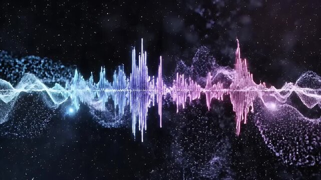 Sound wave pattern in purple blue.