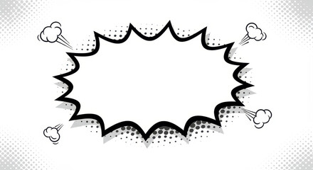 Obraz premium Comic Book Burst: A classic comic book burst element, a dynamic speech bubble ready to amplify any message. 