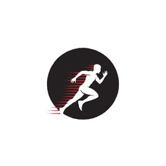 Fototapeta premium Running Man Silhouette Logo Design Element.