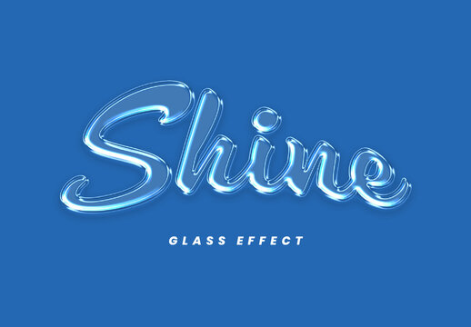 Glossy Glass Script Text Effect