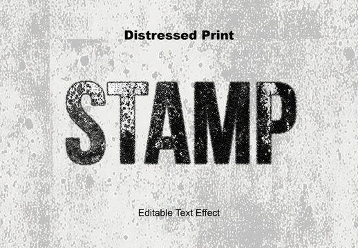 Grunge Spray Distressed Print Stamp Text Effect