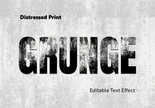 Splatter Distressed Print Stamp Text Effect