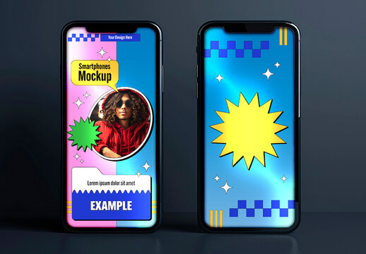 Two Isolated Smartphone Mockup