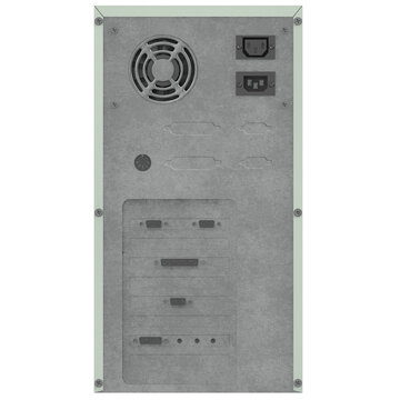 3D rendering illustration of a Vintage PC Case