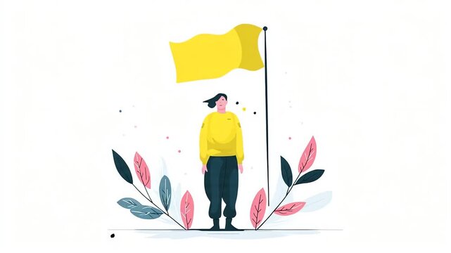 Soldiers Raising National Flag Patriotic Military Vector Illustration