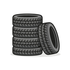 Obraz premium Pile of car tires illustration