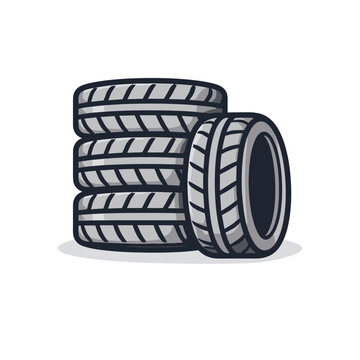 Stack of car tires illustration