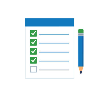 Completed checklist with green ticks