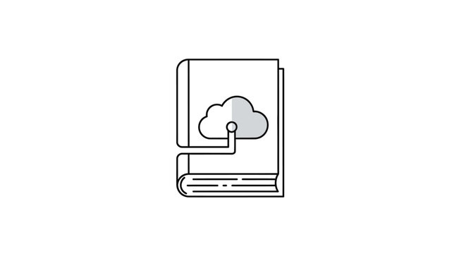 Cloud connected computer device icon.
