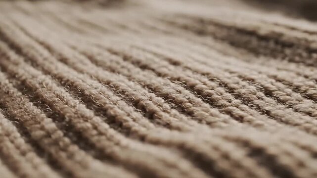 This video showcases a detailed macro view of knitted fabric texture in controlled studio lighting, premium textile surface, garment material close-up, and tactile design background for modern