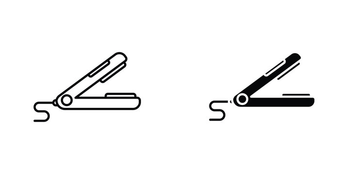 Hair straightener icon graphic design vector symbols. Best for Graphics