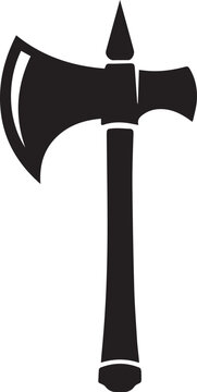Double-Bladed Battle Axe with Spike Silhouette Vector Icon