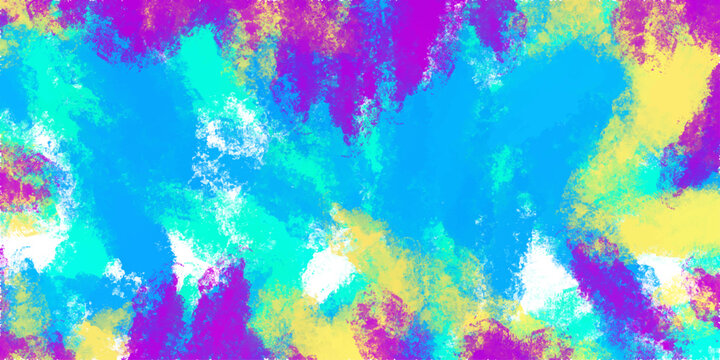 Vibrant blue, purple, and yellow abstract vector background with messy paint strokes. This colorful artistic splatter pattern creates a modern creative backdrop for digital art.