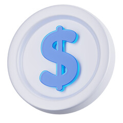 Obraz premium Blue dollar sign on a white coin. Perfect for finance and currency related concepts.
