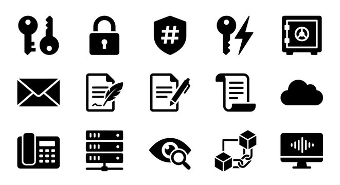 Solid black icons for anti-drone defense and C-UAS operations. Jammer guns, net launchers, and drone detection systems collection. Vector illustration for modern warfare games, security blogs, and tac