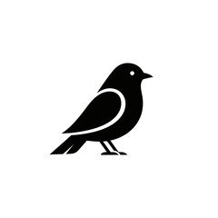 Obraz premium Black bird icon isolated on white background symbol illustration