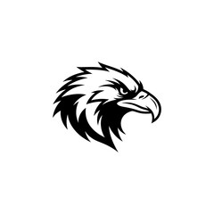 Fototapeta premium Eagle head illustration black and white design for logos and branding