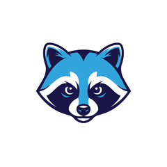 Stylized raccoon head illustration in vector design isolated on white background © ikk