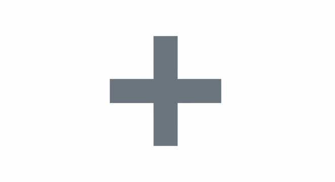 Grey Plus Sign Symbol Icon.