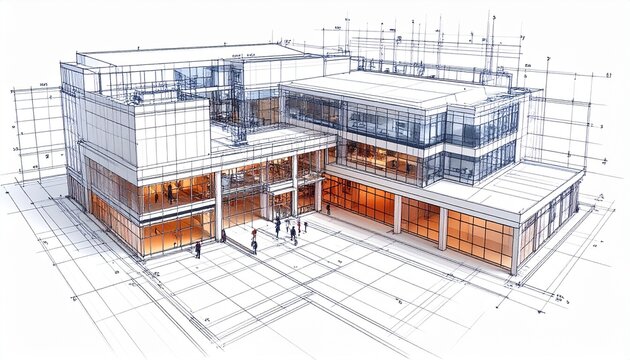 3d render of a building