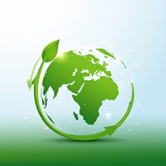 Obraz premium green earth with green leaves