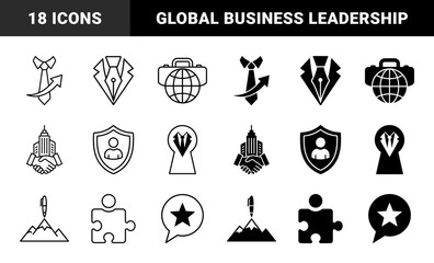 Obraz premium Corporate Business Growth and Leadership Concept Symbols Merging Suits with Arrows Fountain Pens with Lapels and Handshakes with Buildings