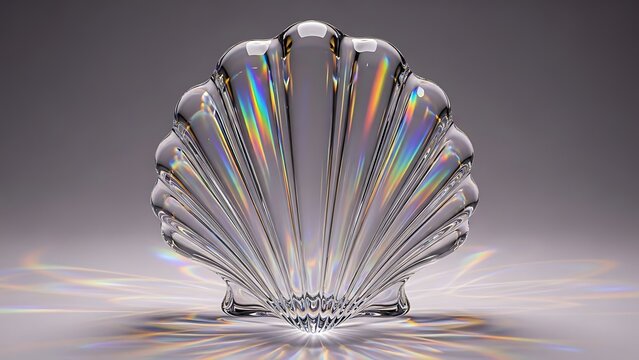 Transparent glass seashell prism effect