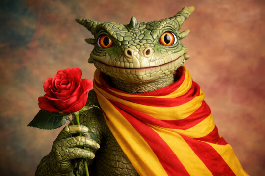 dragon with a rose for Sant Jordi