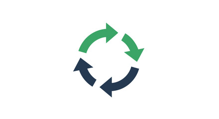 Fototapeta premium Recycling symbol with three arrows.