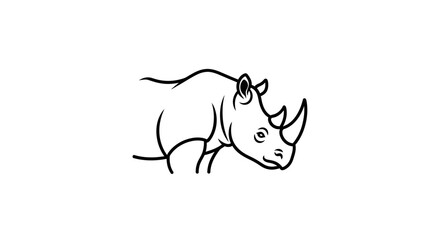 Fototapeta premium Rhinoceros animal mammal horn creature.