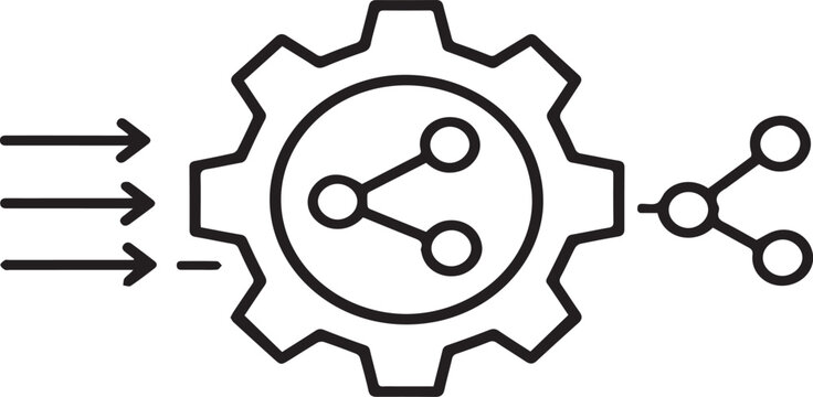 Virtual reality headset icon, VR goggles line art illustration, futuristic gaming technology vector.