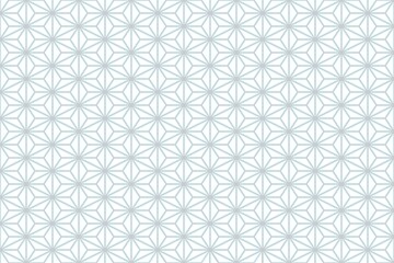 Fototapeta premium Modern geometric pattern with repeating flower shapes in gray and white