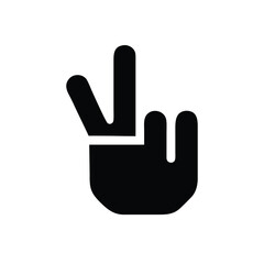 Obraz premium Peace symbol hand gesture black silhouette vector illustration