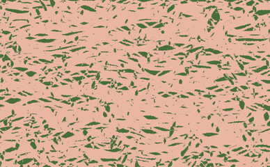 Fototapeta premium An abstract hand-drawn green brush stroke texture on a soft beige pink background, creating an organic feel. Grungy drawing effect