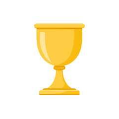 A golden chalice, a symbol of reward and victory, stands out against a simple background. Its elegant shape and rich color make it a striking representation of achievement. 