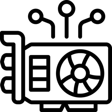 gpu line icon. Clean and minimalist vector icon for websites, mobile apps, presentations, and logos. Fully scalable and customizable for any project.