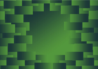 Obraz premium Modern Abstract Green Rectangular Frame Concept with Gradient Shadows for Design Projects
