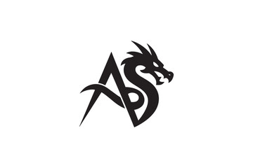 Fototapeta premium Dynamic as logo design featuring a fierce dragon head emblem