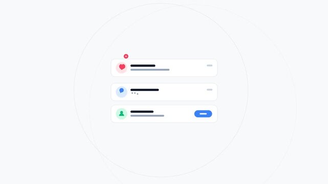 Visually compelling animated user interface displaying digital notification alerts, real-time app activity, and progress updates for contemporary
