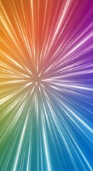 Obraz premium Vibrant Rainbow Light Beams Radiating Outward.