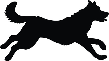 Siberian Husky vector illustration silhouette icon © MST