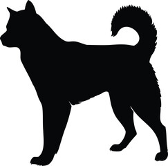 Classic Siberian Husky dog silhouette vector © MST