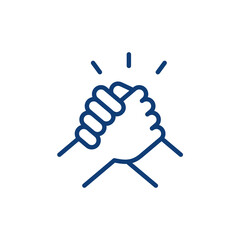 Obraz premium Two fists bumping each other with sparkles isolated on transparent background