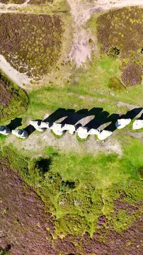 Breathtaking High Angle Drone Shot of Fyrish Monument Overlooking the Cromarty Firth at Alness, Scotland.