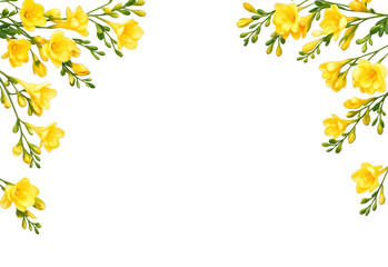 PNG Yellow floral border design