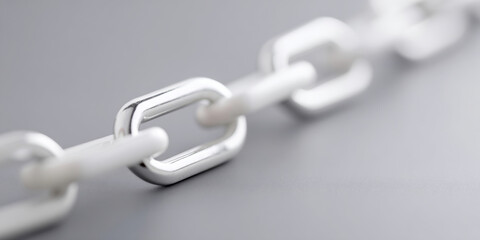 Close-up of silver metal chain links
