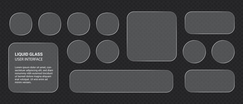 Glassmorphism Vector Kit, Realistic Liquid Glass, Buttons, Frames, Menu Windows, Text Boxes, Search Bars, Editable UI and UX Components for Web and Mobile Design