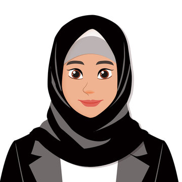 face smile woman with black jilbab