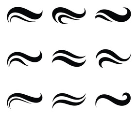 Obraz premium Set of Abstract Black Swirl Vector Illustration
